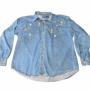 Vintage Winnie the Pooh Denim Button Down Large